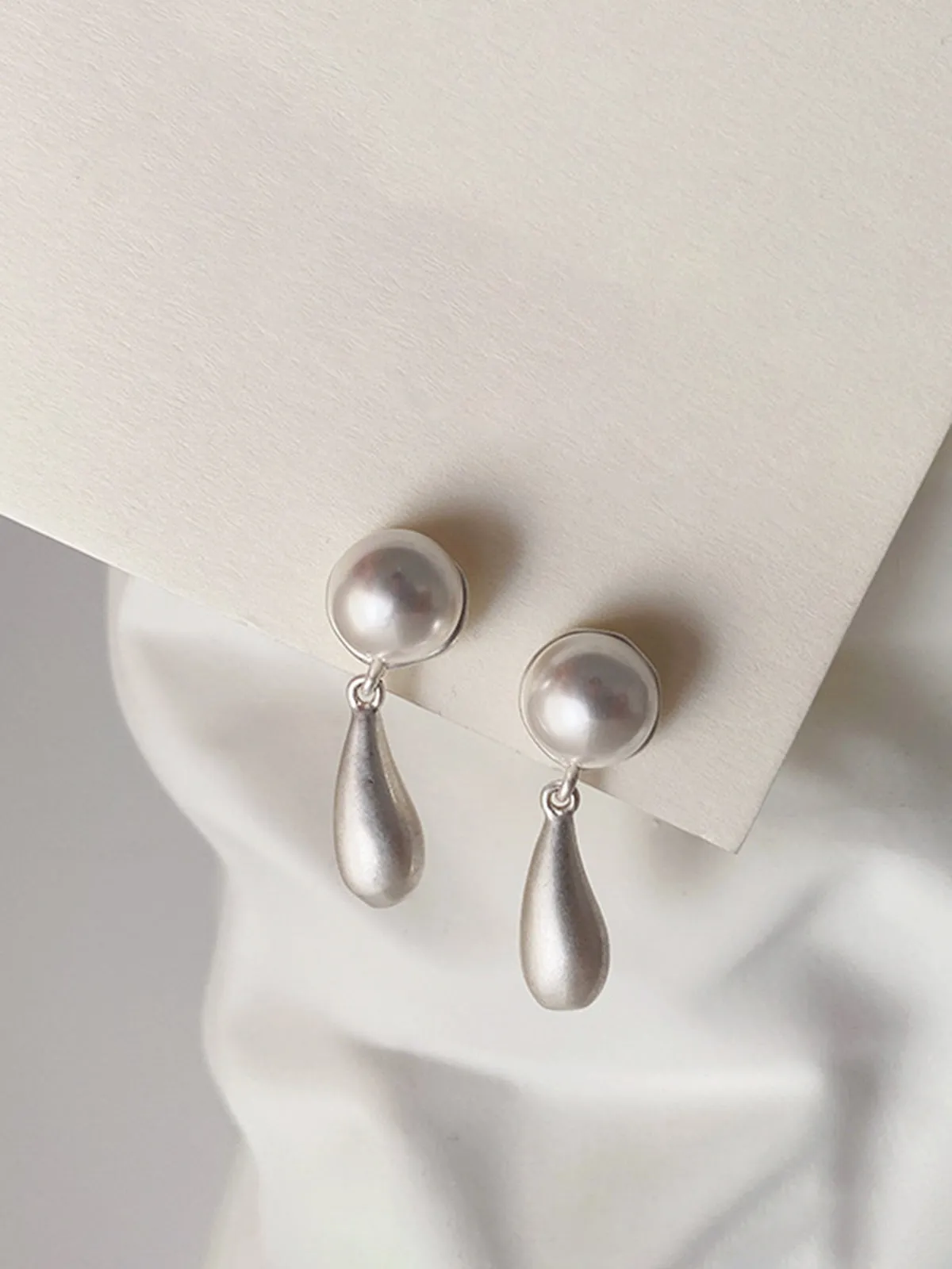 Pearl Water Drop Charm Earrings sold by COMMENSE product image thumbnail 2