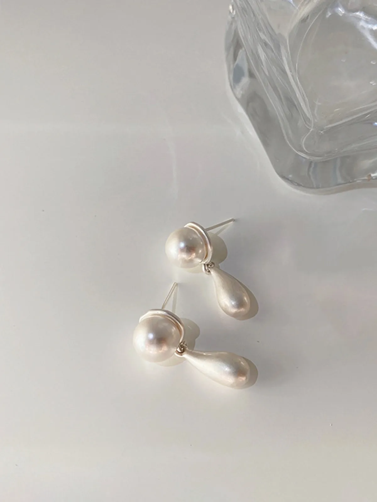 Pearl Water Drop Charm Earrings sold by COMMENSE product image thumbnail 3