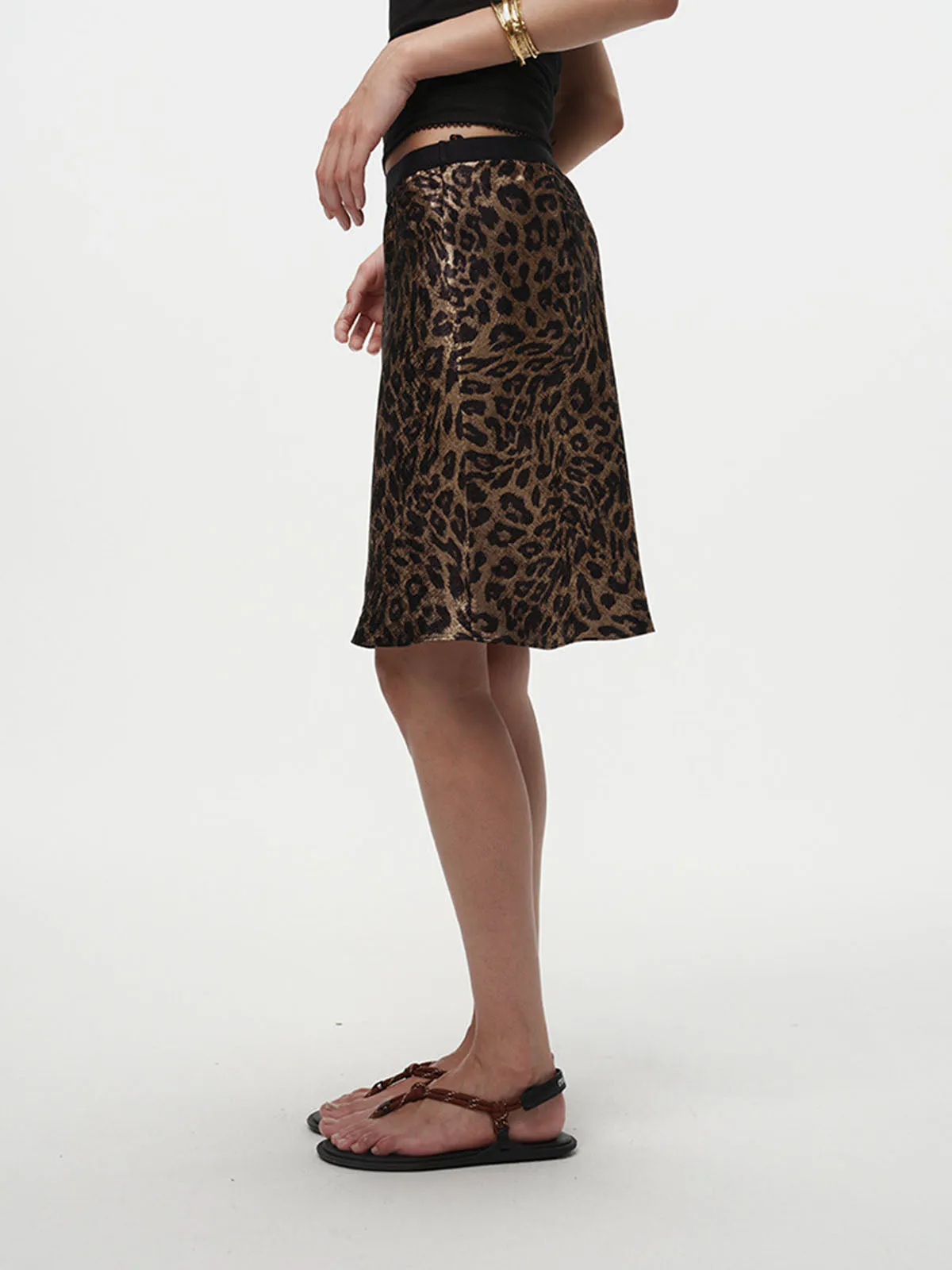 Leopard Printed Midi Skirt sold by COMMENSE product image thumbnail 4