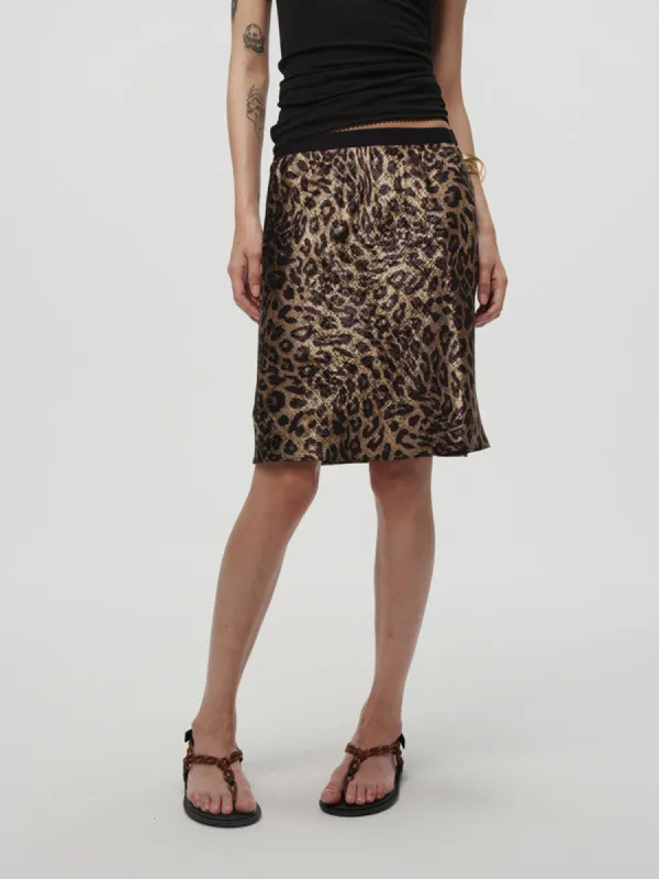 Leopard Printed Midi Skirt sold by COMMENSE