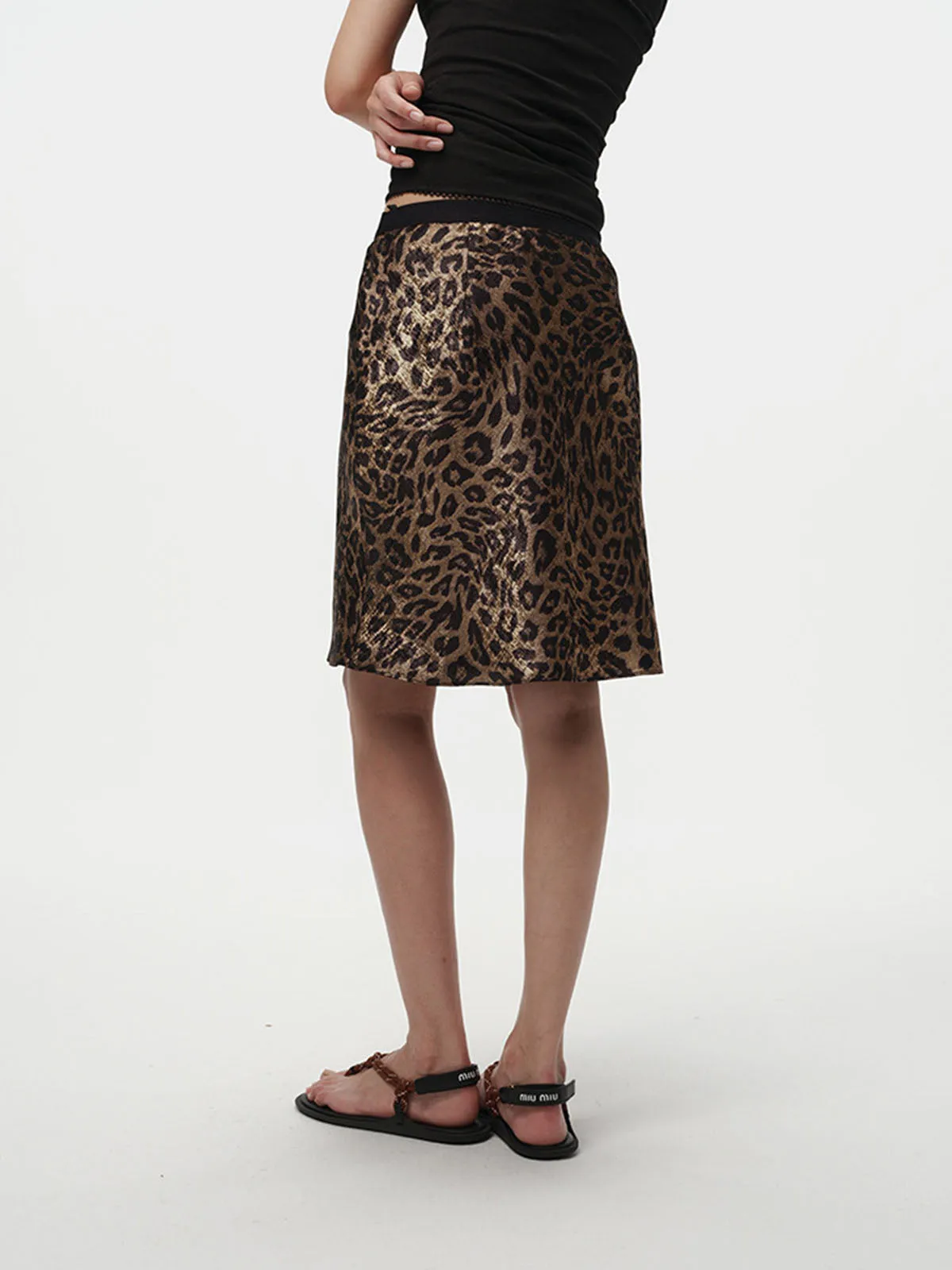 Leopard Printed Midi Skirt sold by COMMENSE product image thumbnail 5