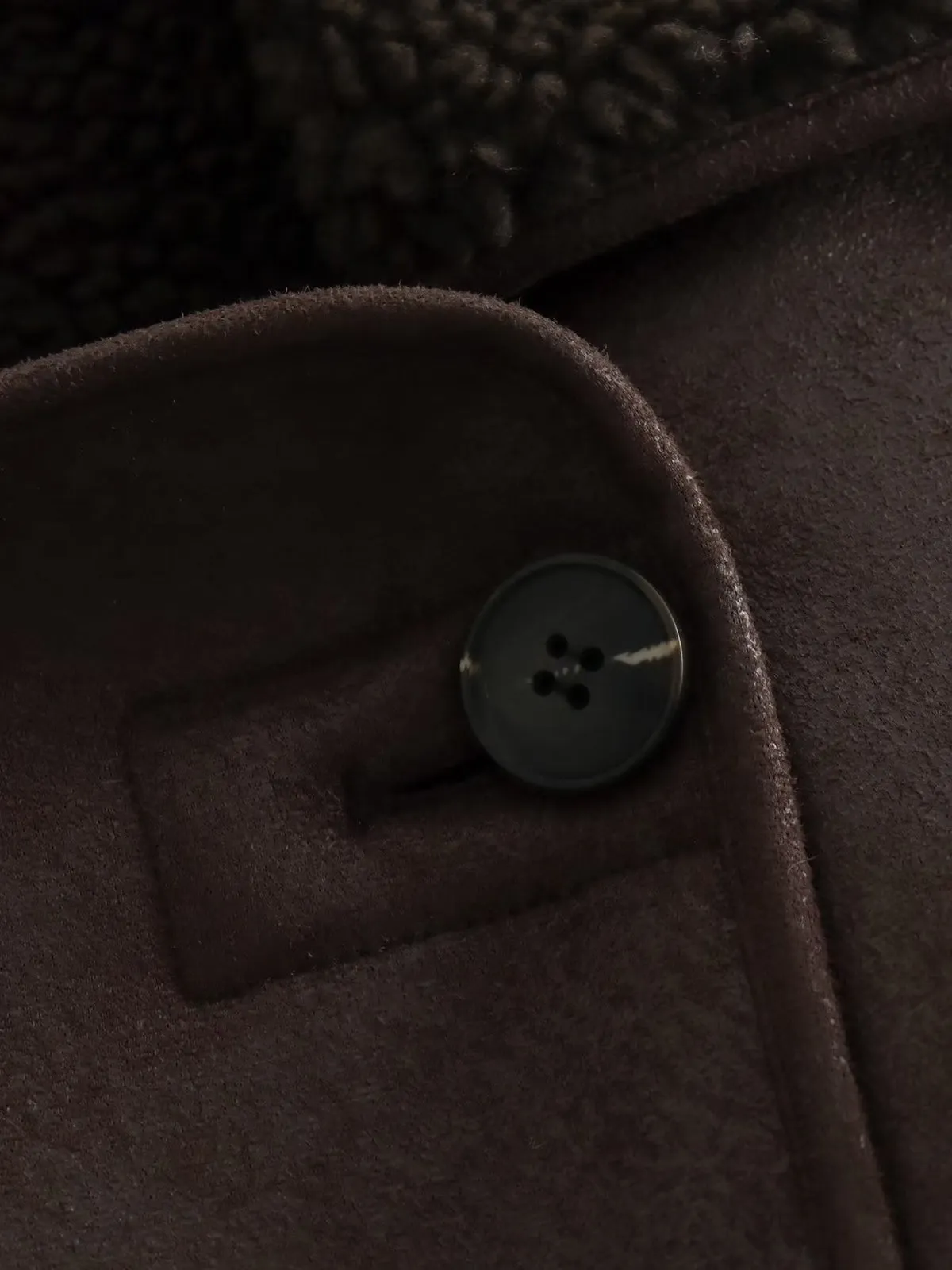 Lapel Faux Leather Warm Jacket sold by COMMENSE product image thumbnail 4