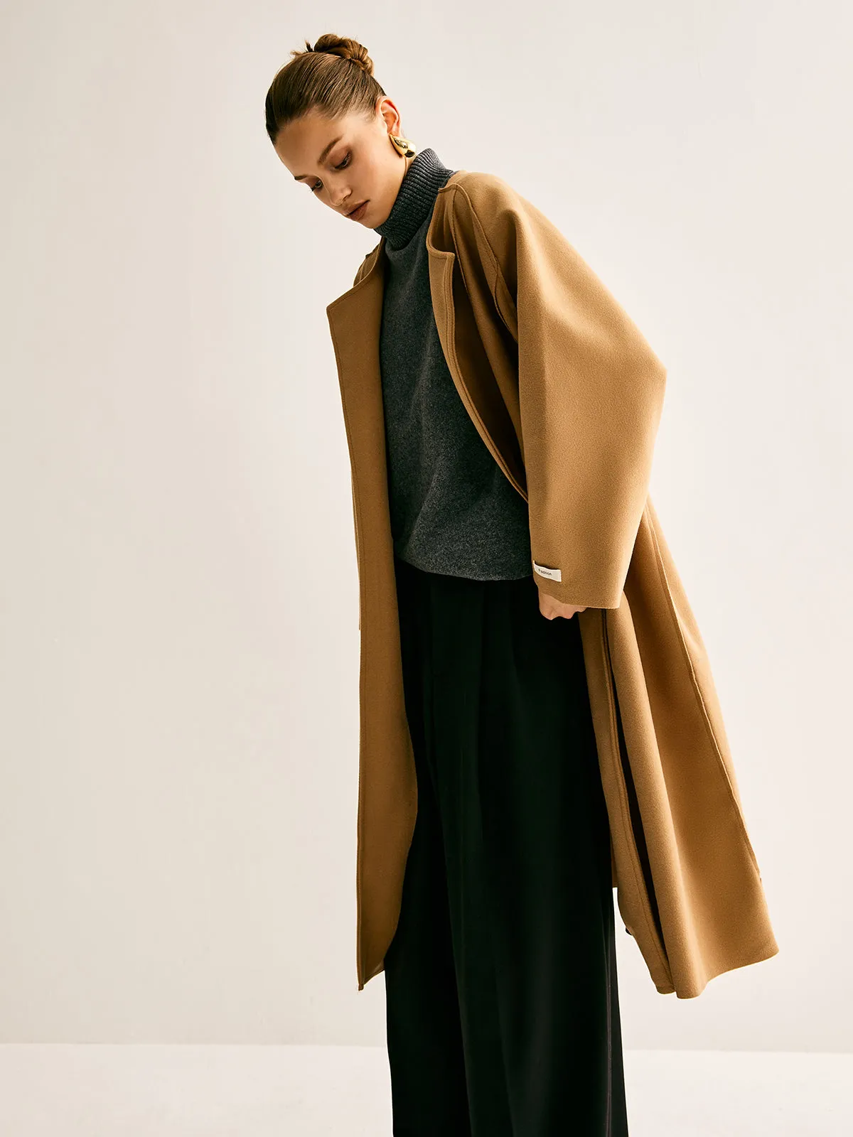 Minimalist Oversized Wool Long Coat sold by COMMENSE product image thumbnail 5