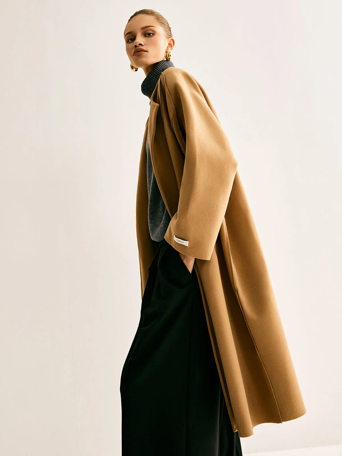 Minimalist Oversized Wool Long Coat sold by COMMENSE product image thumbnail 2