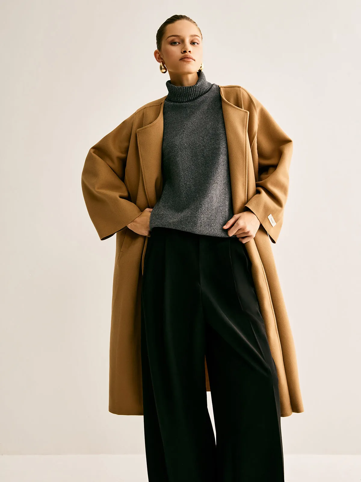 Minimalist Oversized Wool Long Coat sold by COMMENSE product image thumbnail 3