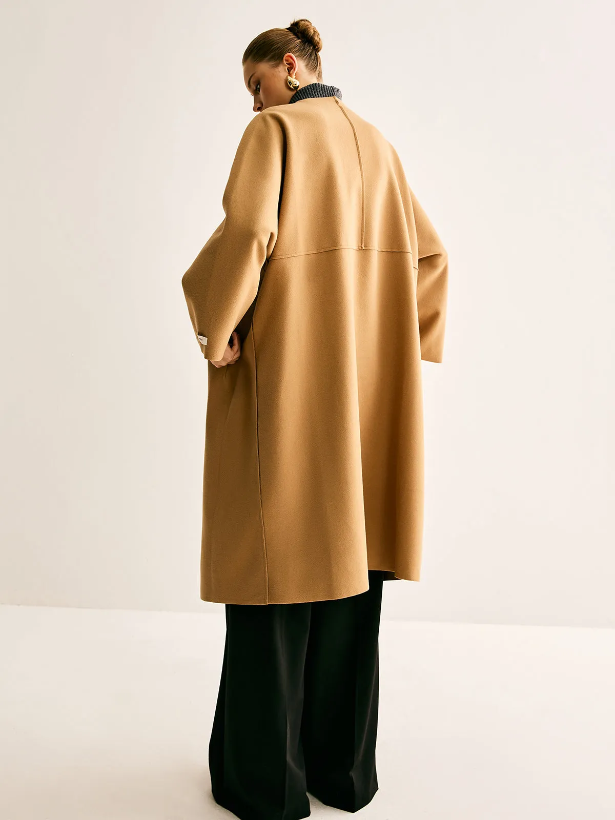 Minimalist Oversized Wool Long Coat sold by COMMENSE product image thumbnail 4