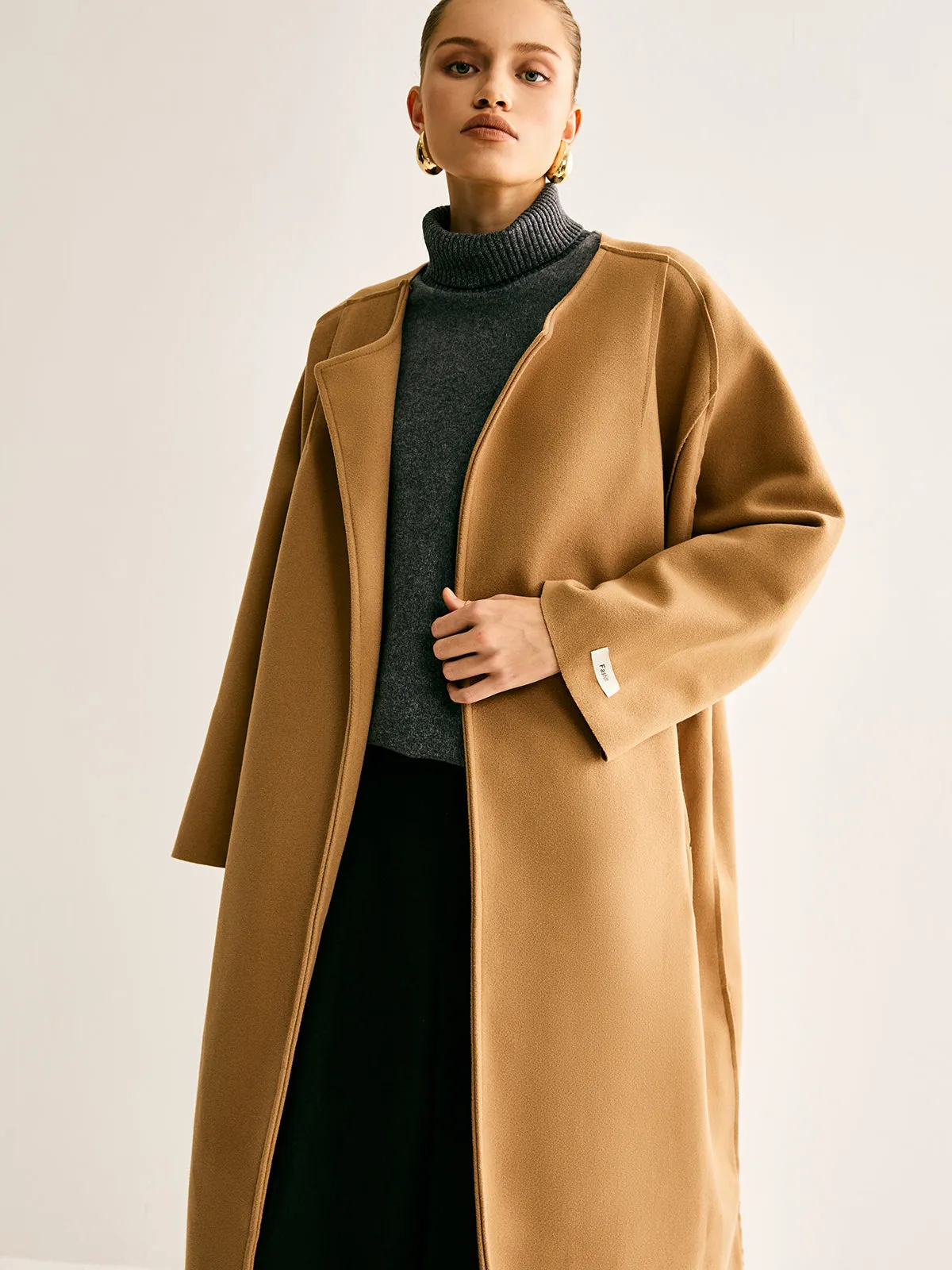 Minimalist Oversized Wool Long Coat sold by COMMENSE