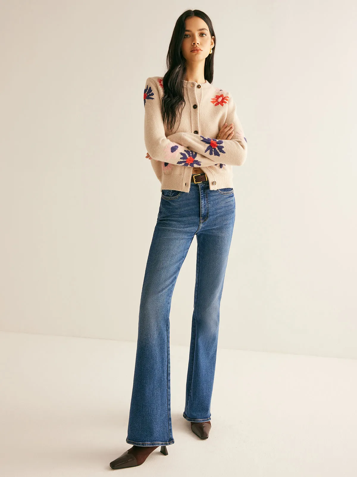 Floral Pattern Breasted Soft Cardigan sold by COMMENSE product image thumbnail 4