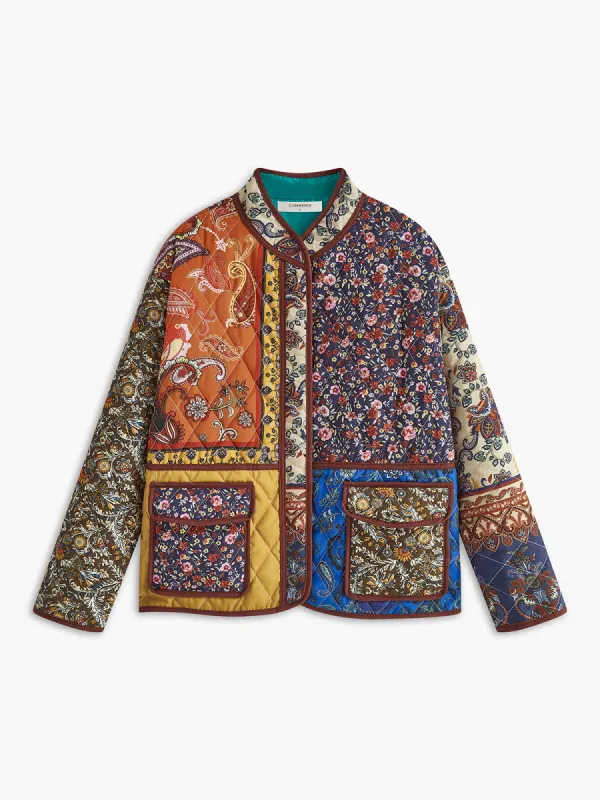 Multi-Color Printed Flap-Pockets Winter Coat sold by COMMENSE