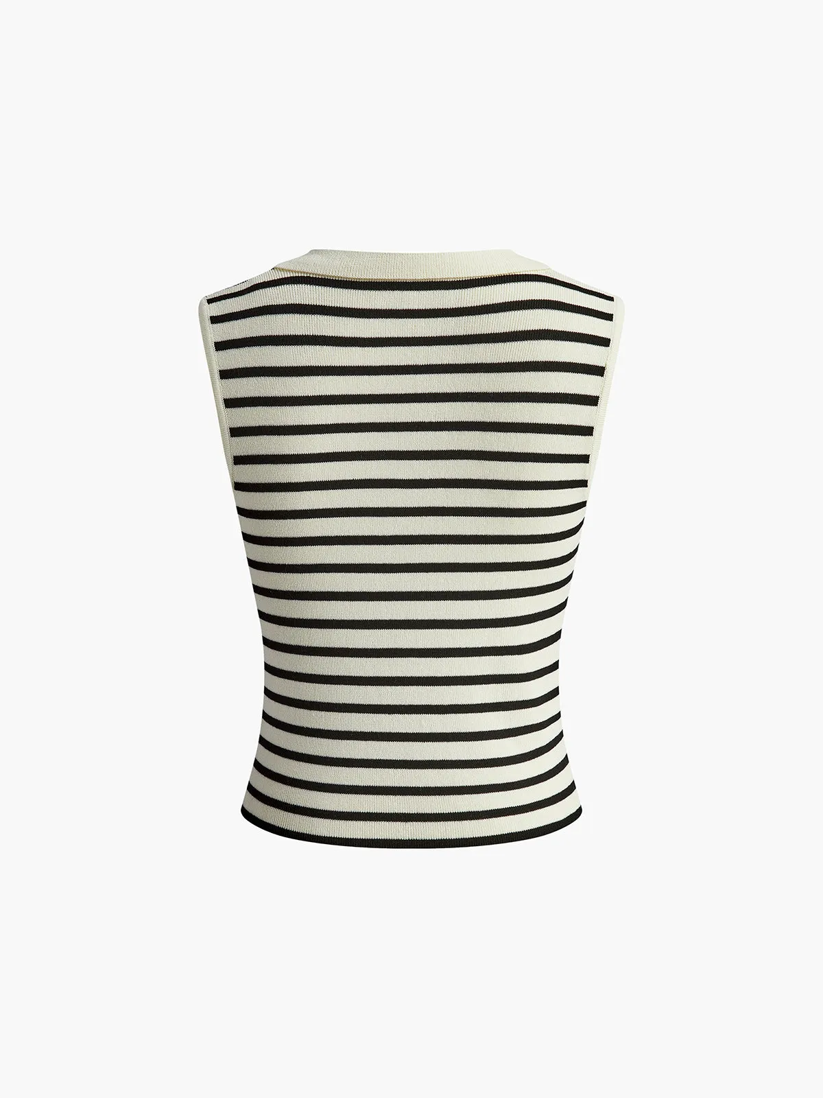 Striped Lapel Sweater Slim Vest sold by COMMENSE product image thumbnail 2