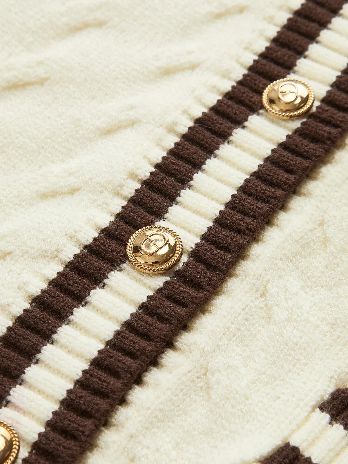 Contrast Trim Breasted Shift Cardigan sold by COMMENSE product image thumbnail 3