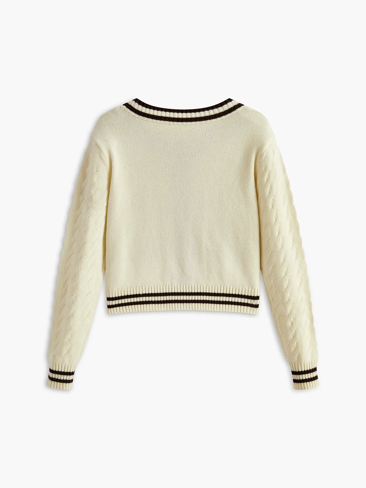 Contrast Trim Breasted Shift Cardigan sold by COMMENSE product image thumbnail 2