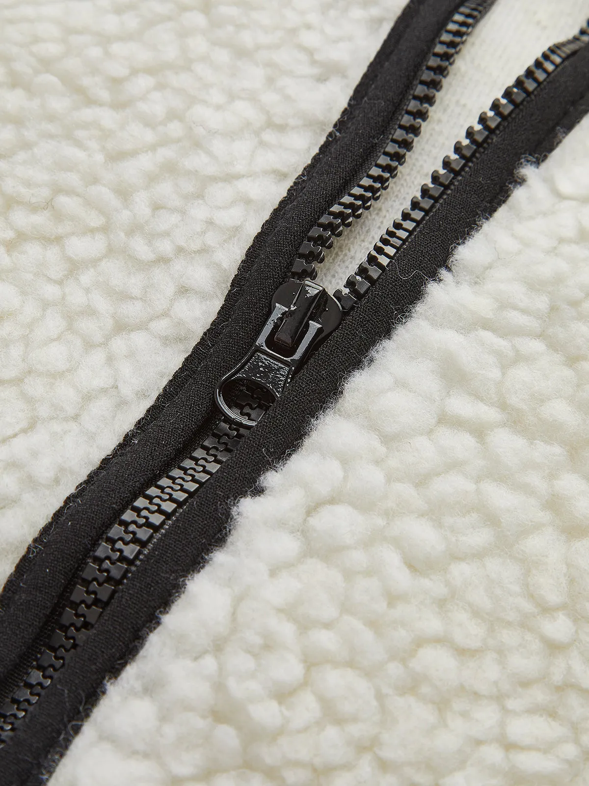 Contrast Binding Zipper Fleece Jacket sold by COMMENSE product image thumbnail 3