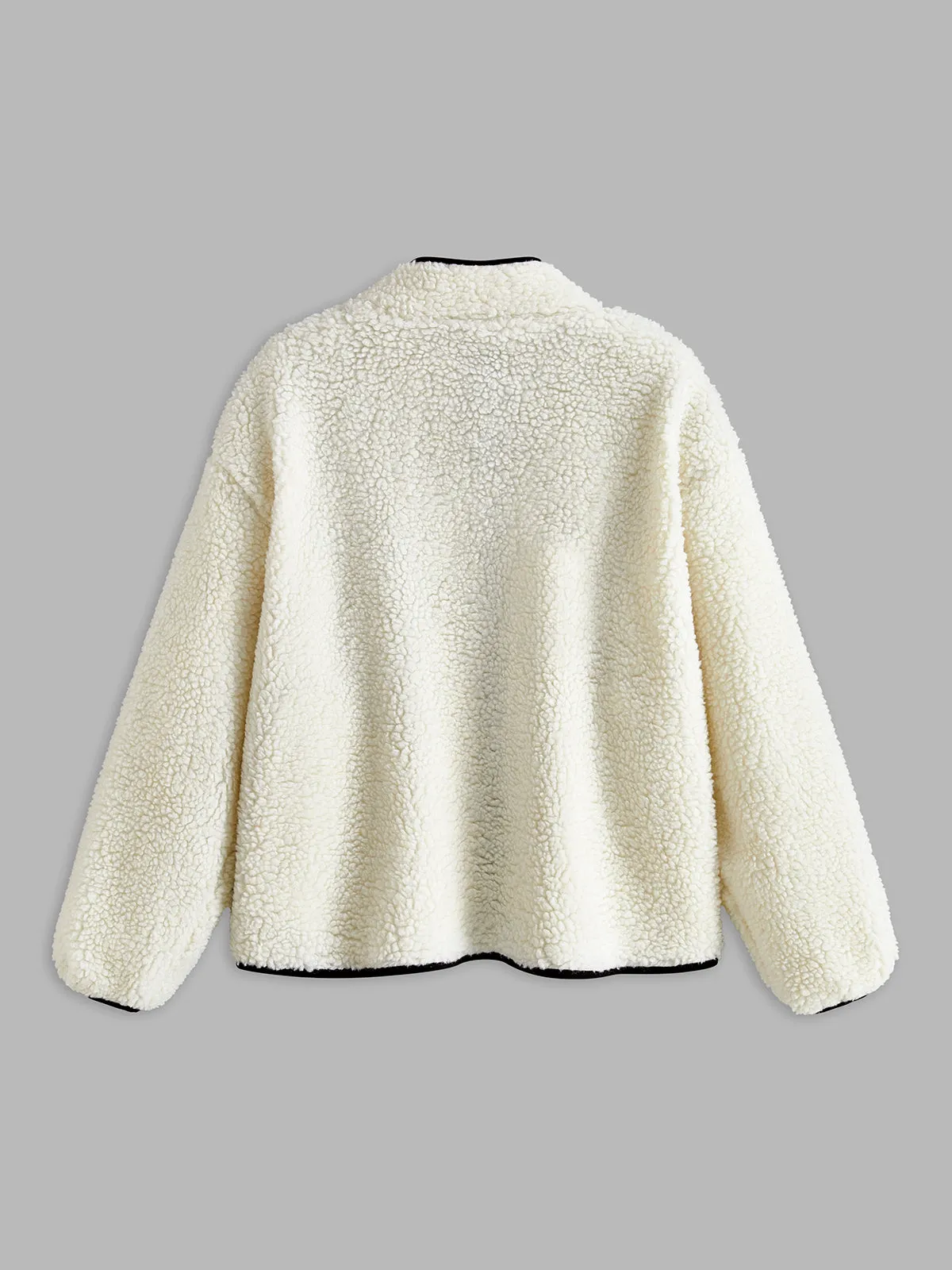 Contrast Binding Zipper Fleece Jacket sold by COMMENSE product image thumbnail 2