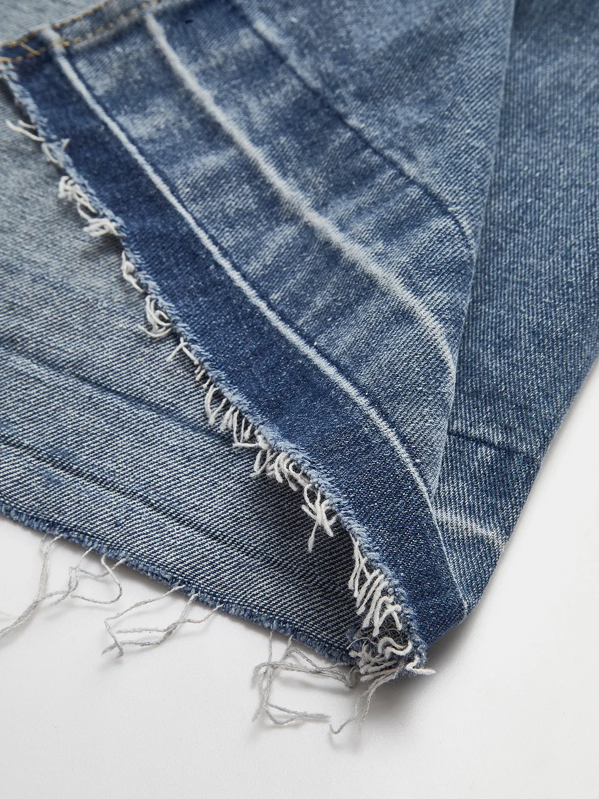 High-Waist Split Denim Midi Skirt sold by COMMENSE product image thumbnail 4