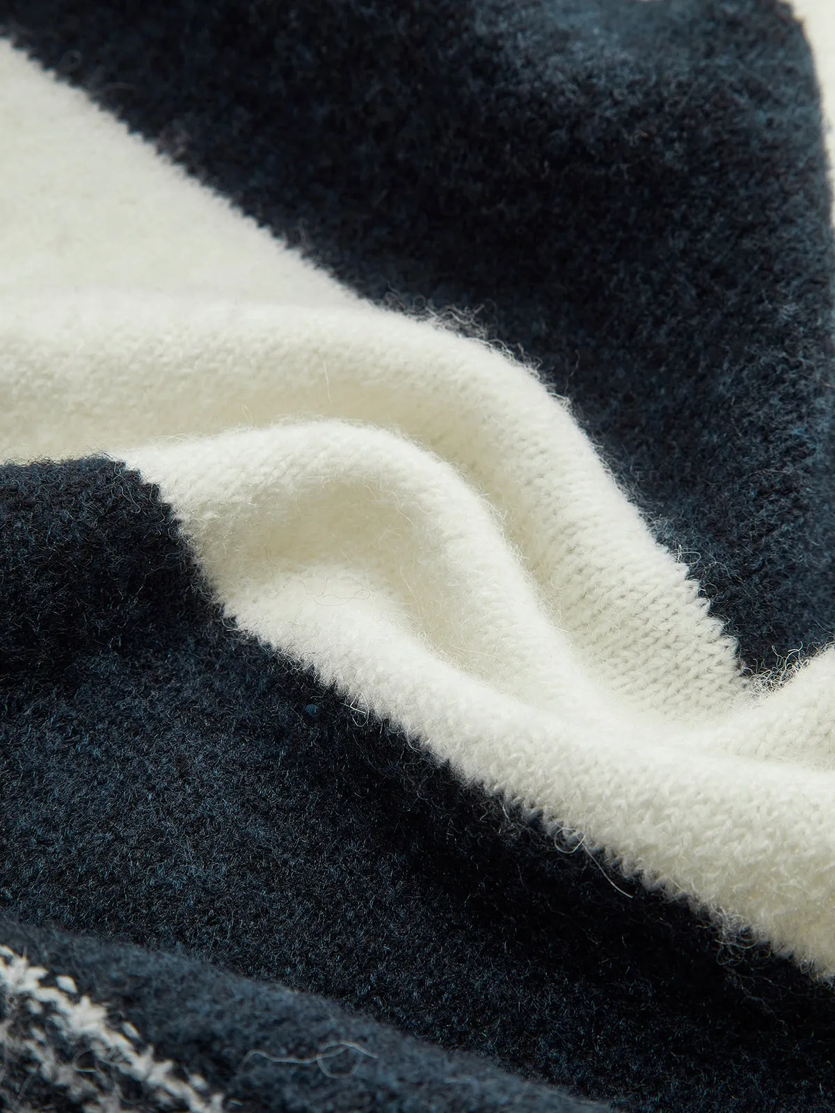 Wool-Blend Striped Cinched Cardigan sold by COMMENSE product image thumbnail 4