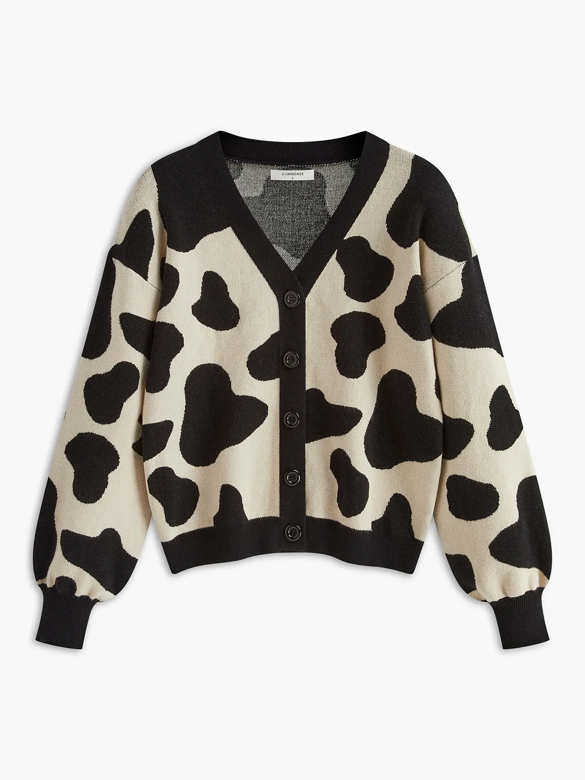 Zebra V-Neck Cardigan sold by COMMENSE