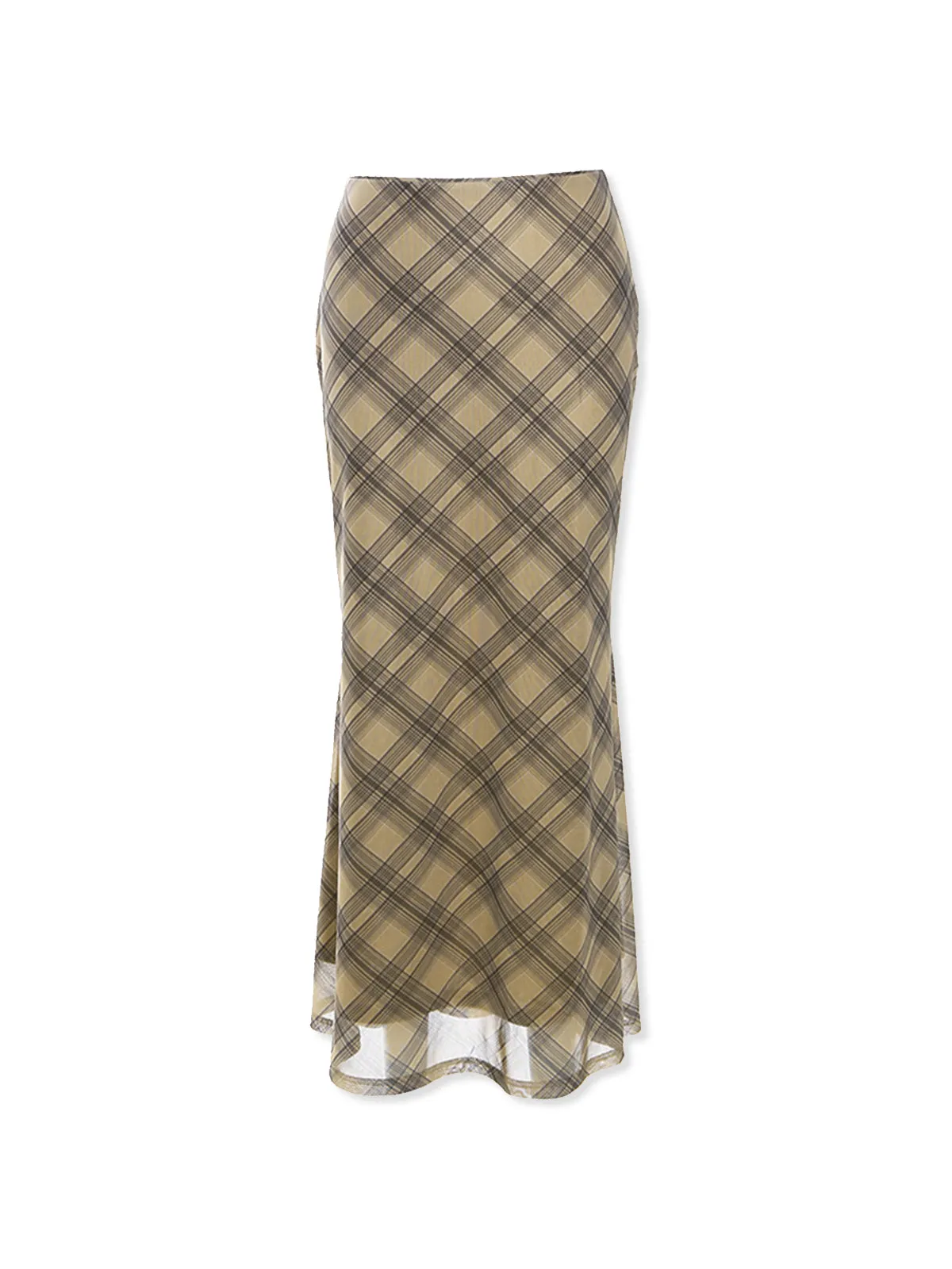 Vintage Plaid Midi Skirt sold by COMMENSE