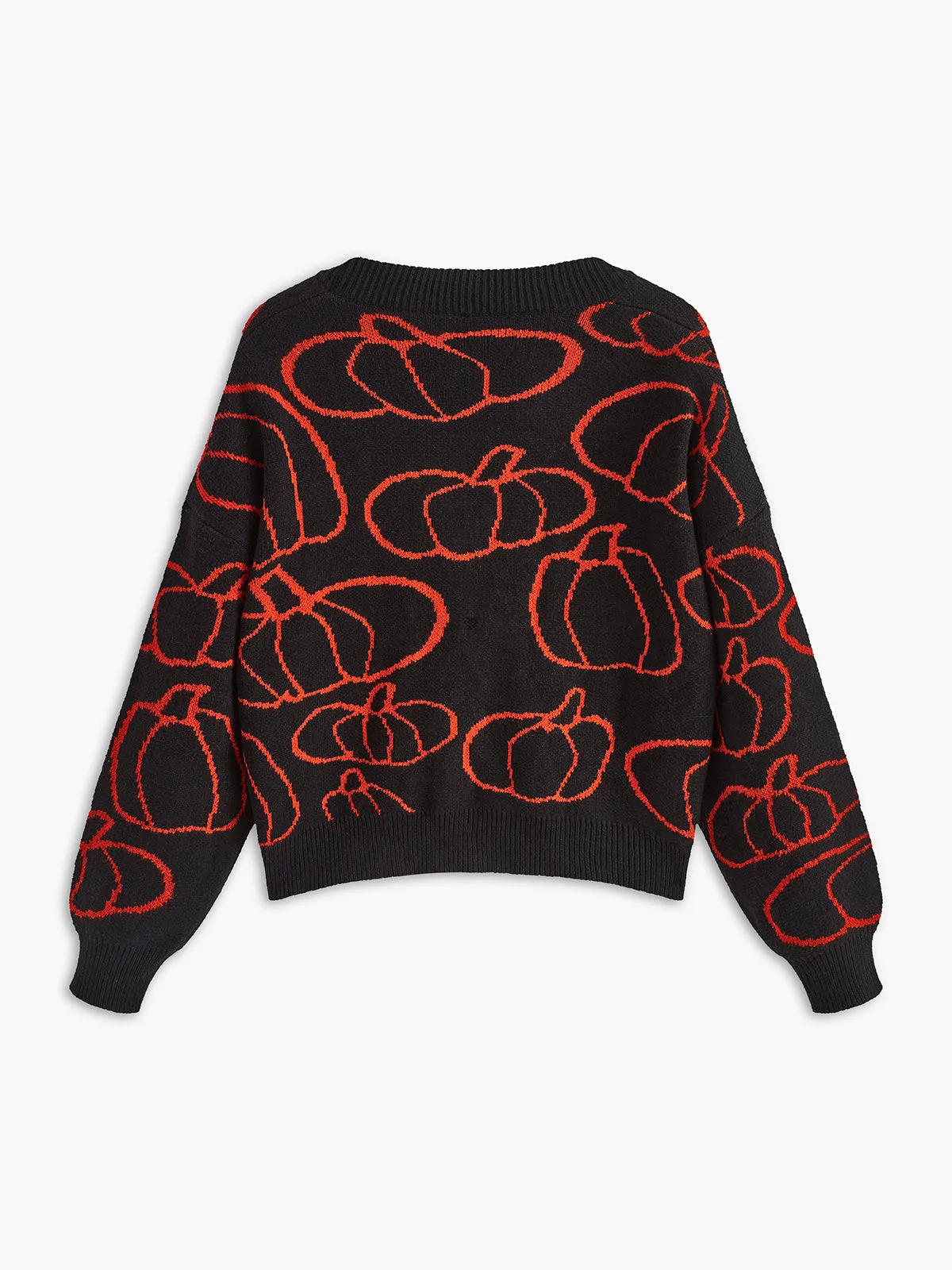 Halloween Pumpkin Pattern Cardigan sold by COMMENSE product image thumbnail 2