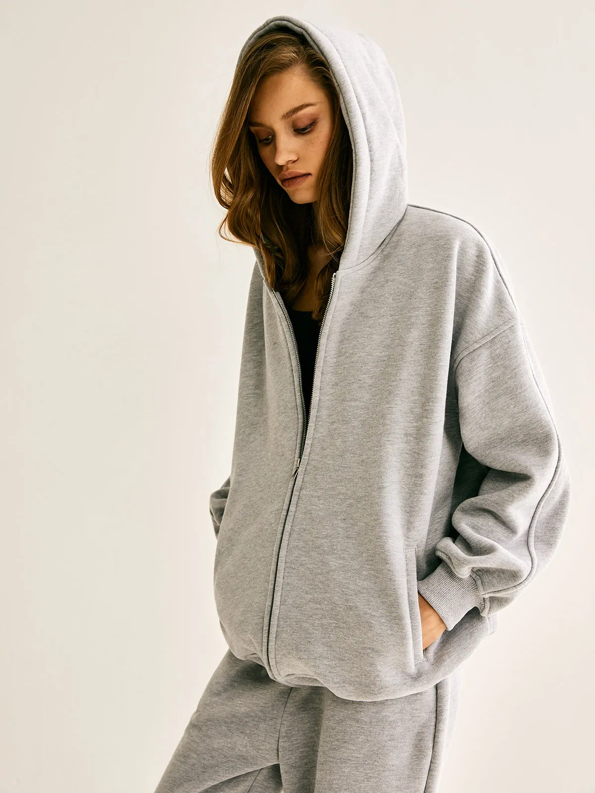 Athleisure Hooded Elastic Waist Pants Set sold by COMMENSE product image thumbnail 2