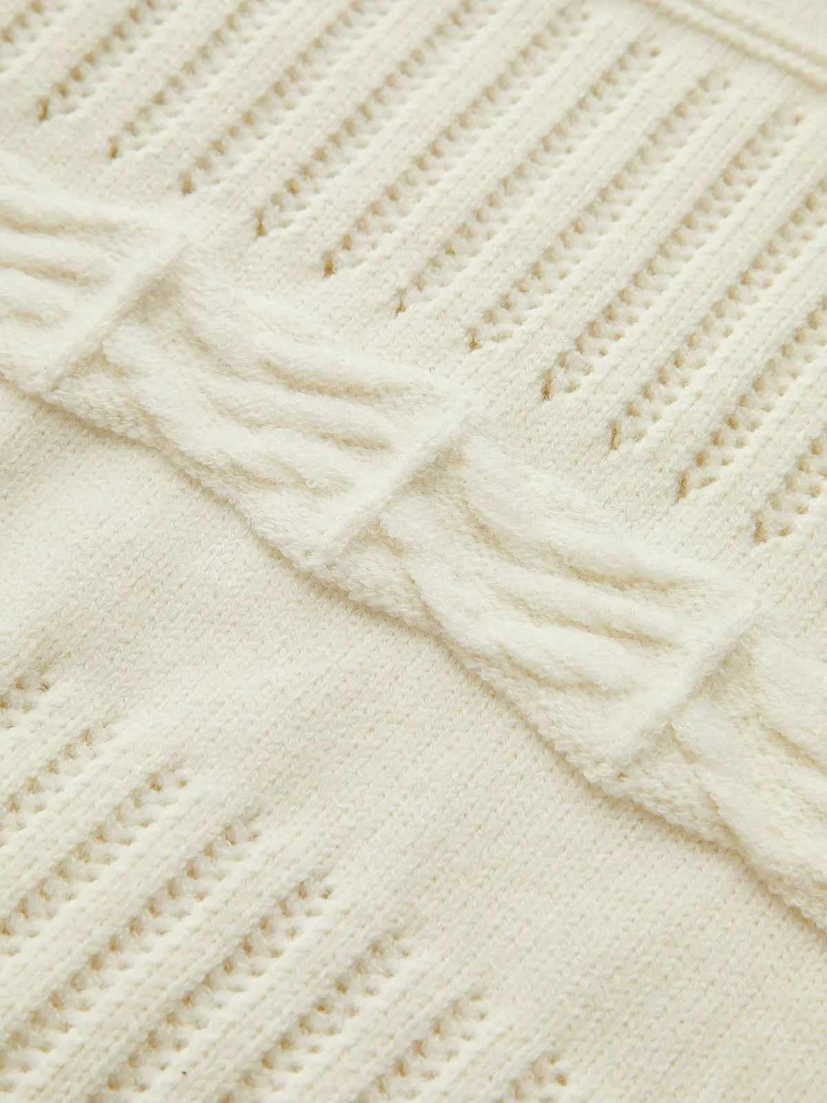 Elegant 3D Flower V-Neck Crop Sweater sold by COMMENSE product image thumbnail 4