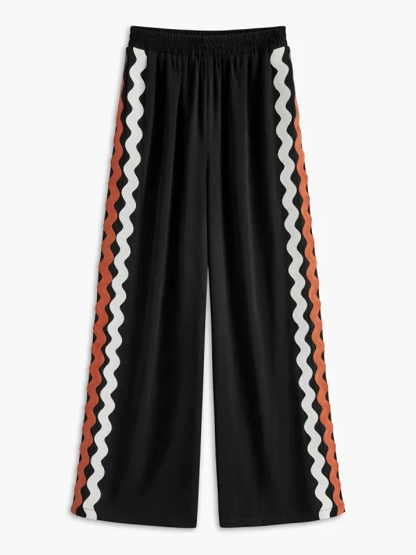 Contrast Wave Piping Pants sold by COMMENSE