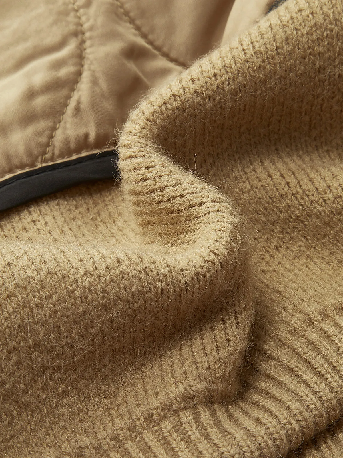 Drawstring Panel Zipper Knit Outerwear sold by COMMENSE product image thumbnail 4