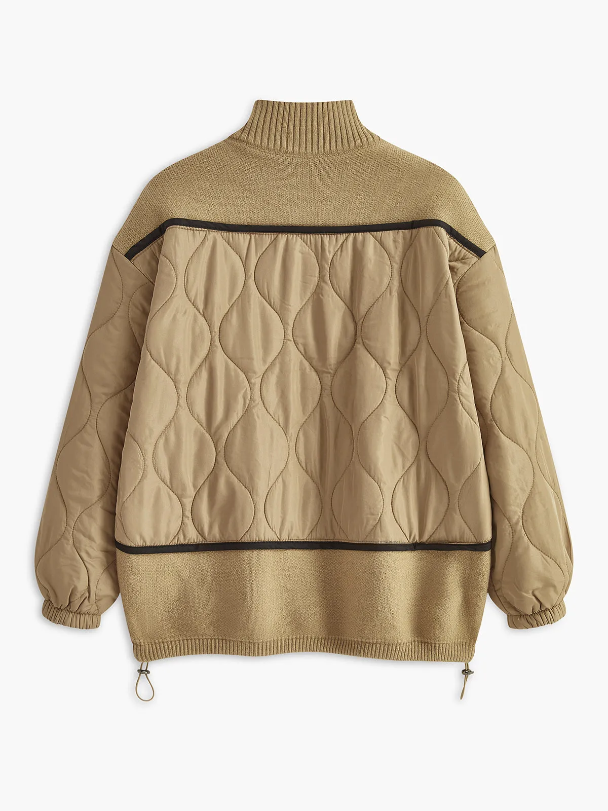 Drawstring Panel Zipper Knit Outerwear sold by COMMENSE product image thumbnail 2