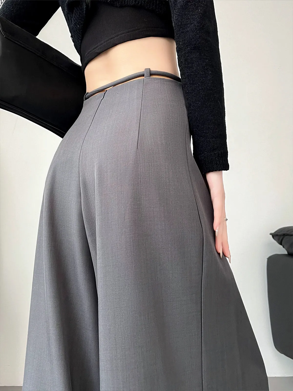 Rope-Belted Pleated Wide-Leg Pants sold by COMMENSE product image thumbnail 5
