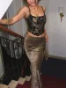 Vintage Drawstring Cami Corset Top sold by COMMENSE