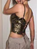 Vintage Drawstring Cami Corset Top sold by COMMENSE