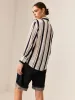 Pinstripe Breasted Thin Polo Shirt sold by COMMENSE