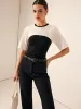 Two Tone Stretch Jersey T-Shirt sold by COMMENSE