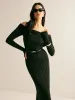 Modal Off-Shoulder Ruched Dress Without Belt sold by COMMENSE