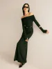 Modal Off-Shoulder Ruched Dress Without Belt sold by COMMENSE