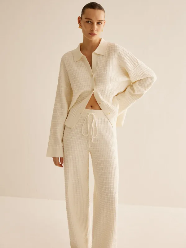 Plaid Button Down Lapel Cardigan sold by COMMENSE