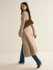 Stacking V-Neck Split Breasted Sweater Dress sold by COMMENSE