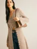 Stacking V-Neck Split Breasted Sweater Dress sold by COMMENSE