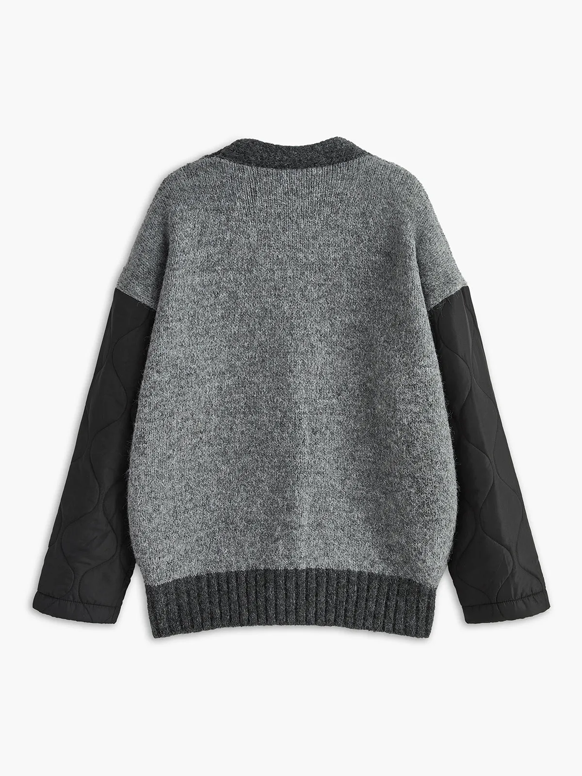 V-Neck Panel Pockets Knit Outerwear sold by COMMENSE product image thumbnail 2