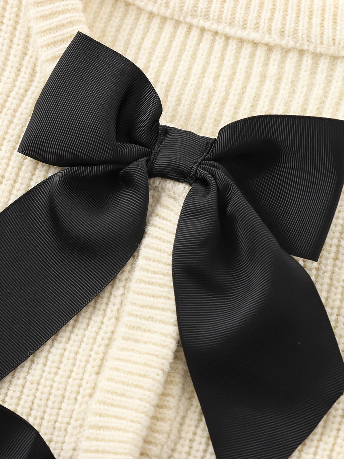 Bow Ribbed Warm Sweater sold by COMMENSE product image thumbnail 3