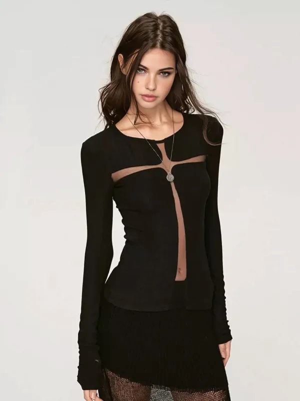 Semi-Sheer Sexy Slim T-Shirt sold by COMMENSE