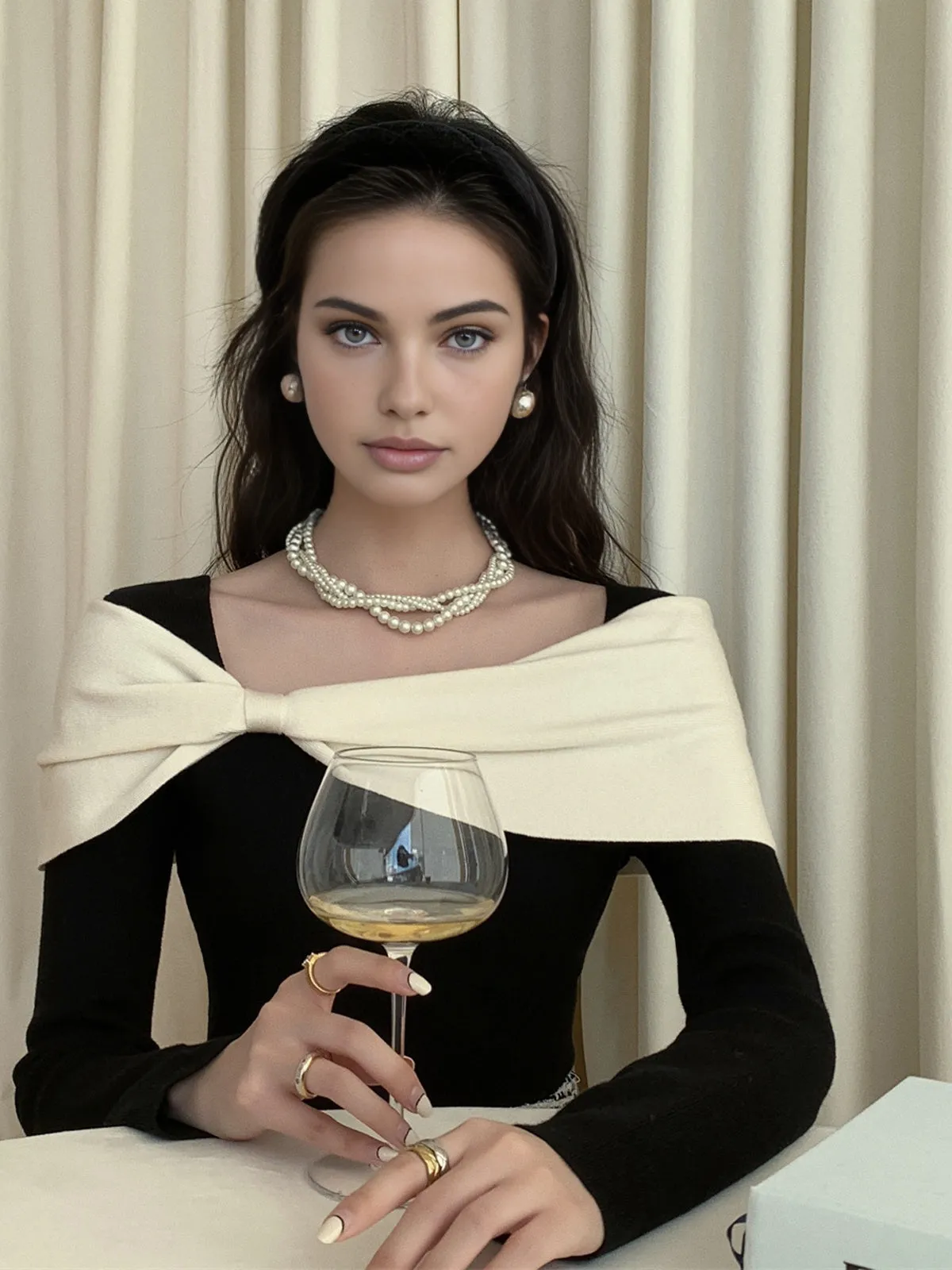 Color Block Bow Slim Sweater sold by COMMENSE product image thumbnail 3