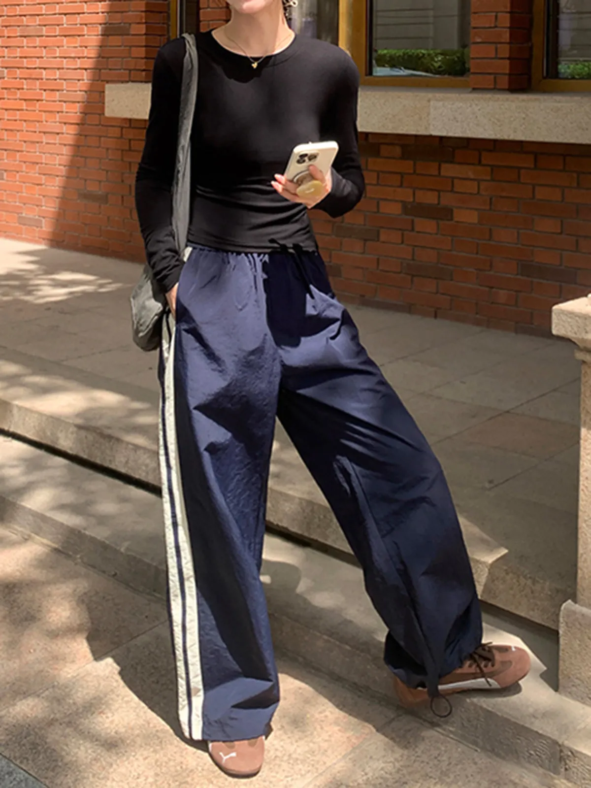 Contrast Side Trim Drawstring Pants sold by COMMENSE product image thumbnail 2