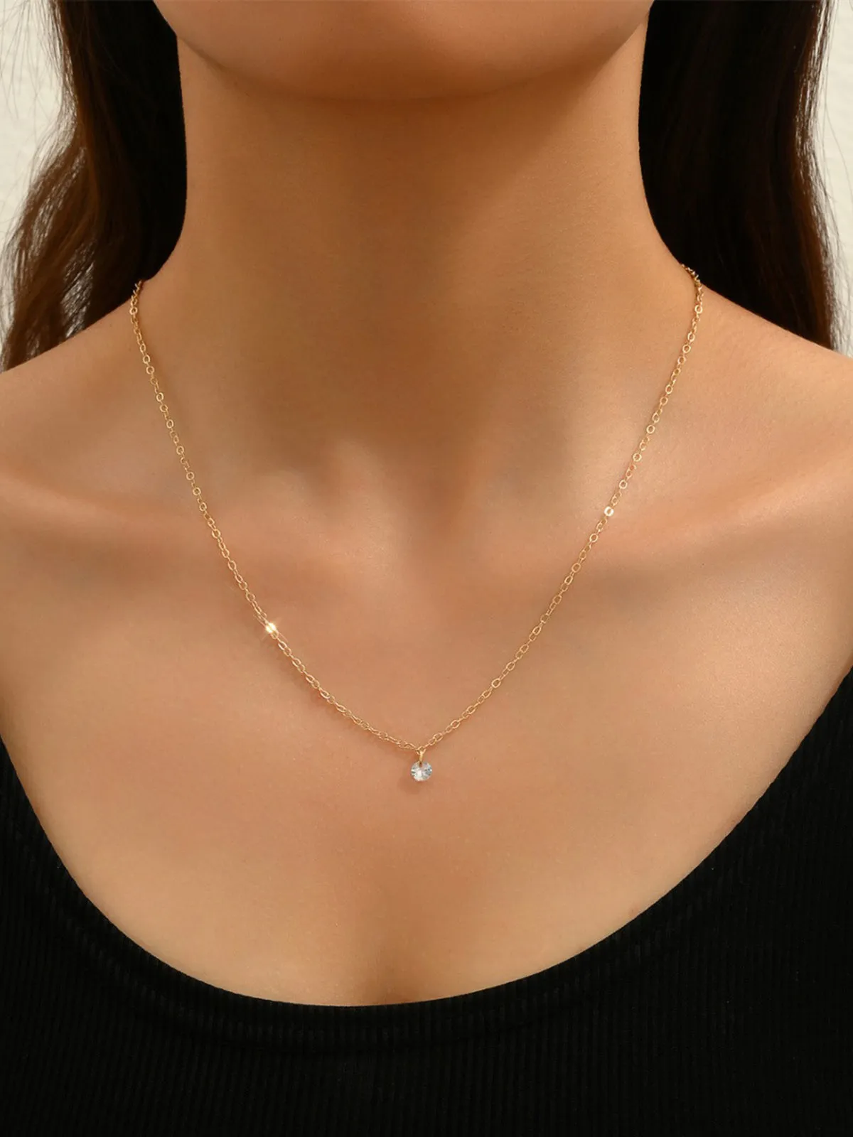Rhinestone Stacking Tassel Necklace sold by COMMENSE product image thumbnail 3