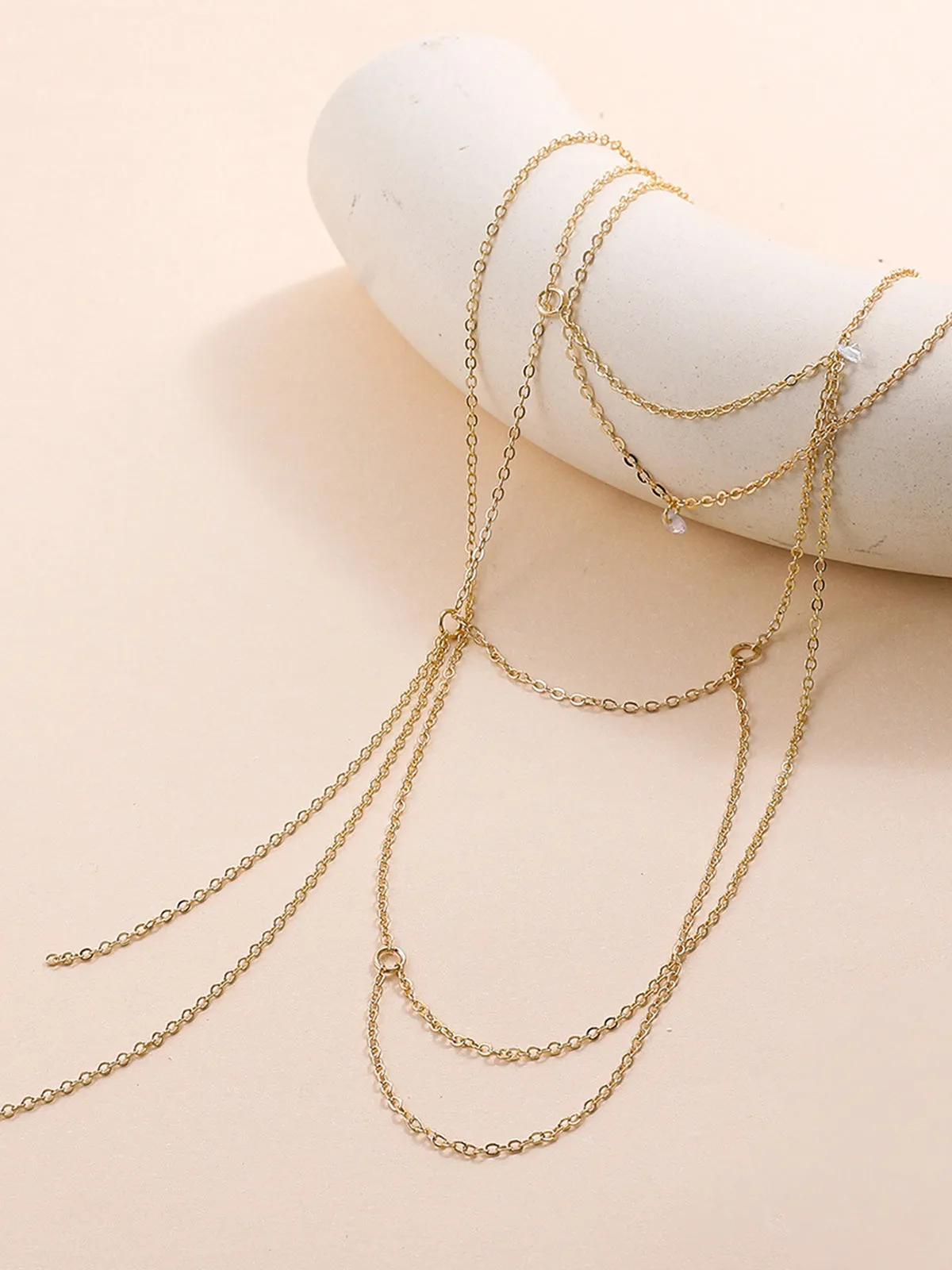 Rhinestone Stacking Tassel Necklace sold by COMMENSE product image thumbnail 4