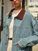 Contrast Collar Versatile Denim Jacket sold by COMMENSE