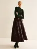 Elastic Waist Faux Leather Skirt sold by COMMENSE