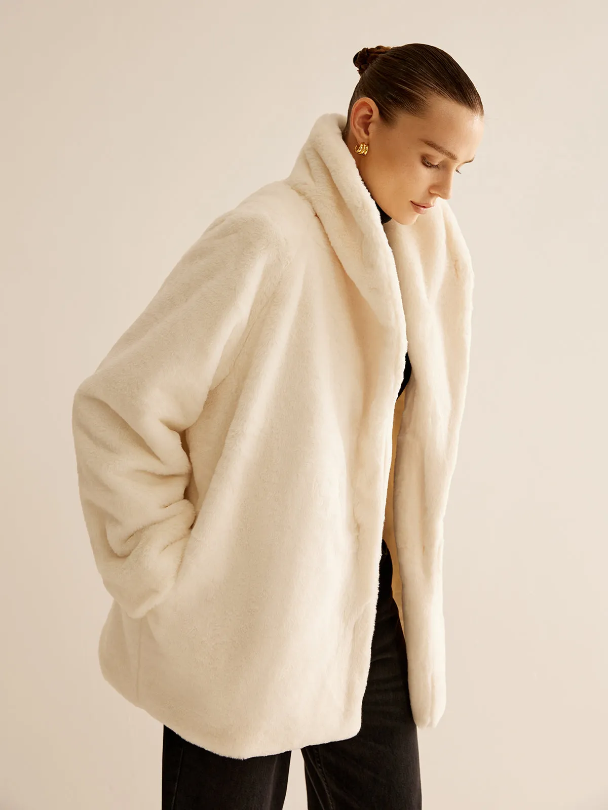 Lapel Loose Faux Fur Coat sold by COMMENSE product image thumbnail 5