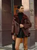 Zipper Belted Soft Fleece Jacket sold by COMMENSE