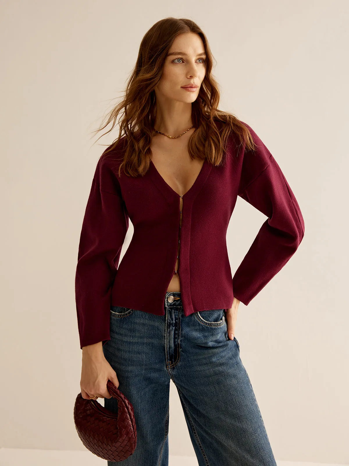 V-Neck Versatile Slim Fitted Cardigan sold by COMMENSE